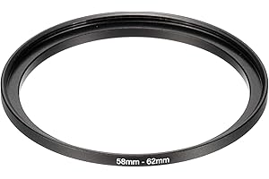 PATIKIL Step-Up Ring Adapter 58mm to 62mm, Filter Step-up Rings Camera Lens Filters Metal Ring Digital for ND IR DSLR Lenses, Black
