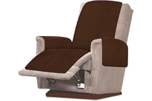 OROMYO Schonbezug für Sessel, hoch, 200 cm, Breite 172 cm, Bezug für Lehnsessel, verstellbar, elastischer Riemen, wasserdicht, gesteppt, Braun