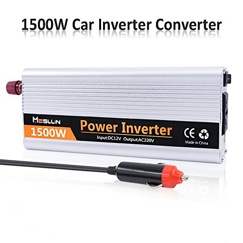 Mesllin Car inverter convertitore 1500 W (3000 W picco) onda sinusoidale modificata DC 12 V a 240 V AC per camion