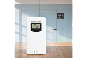 RANRAO Wireless Remote Sensor for Outdoor Temperature Humidity, Weather Station Wireless Outdoor Sensor Indoor Transmitter for Baby Room, Backyard, Garden, Courtyard(white)