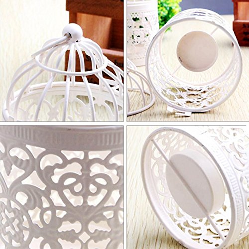 JUNGEN Nostalgischer Deko Vogelvoliere Vogelkäfig Vogelbauer Lilie Landhausstil 14*8cm,creme Weiß - 5