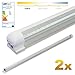 Produktbild LEDVero 2x SMD LED Röhre 120 cm inkl. Fassung in warmweiss - Leuchtstoffröhre T8 G13 Tube transparente Abdeckung - Lichtleiste mit 18 W, 1800lm- montagefertig
