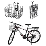 ✿ DISEÑO plegable ✿ almacenamiento conveniente, cestas de bicicletas plegables de metal. Diseñado para transportar grandes cargas gracias a sus patas gruesas, bandas de carga y abrazaderas de manillar de servicio pesado. Tamaño plegable: 34 * 22 * 7 cm..