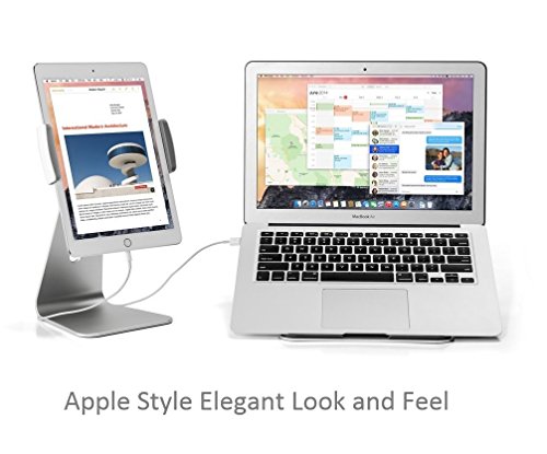 abovetek Elegante Aluminium iPad Pro Ständer – Swivel iPad Air/mini Kiosk POS stehen – Zwei Mount Halterungen 15,2 cm ~ 33 cm Interaktives IOS/Android Tablet Ständer für Handel Styling/Schreibtisch/Küche zinntheken - 5