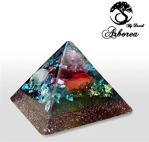 Orgonite Pyramid, Orgone pyramid, Turquoise, Amethyst, 22kt Gold