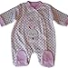 Newborn nb months - Baby Girls Sleepsuit Sleeper - Gorgeous Velour White and Pink Love Hearts & Bunny Rabbit Onesie