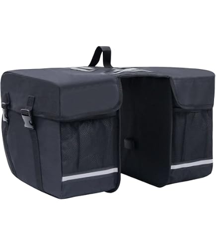 M-Wave Triple Sacoche Traveller 62 L – Noir/gris, Pour Vélo, En Nylon