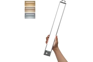 GOODEA 44.5CM Under Cabinet Kitchen Lights 4500mAH Cupboard Lighting Wardrobe Light Motion Sensor- 90 LEDs 3 CCT Dimmable Magnetic Mount for Kitchen Closet Shelf Counter