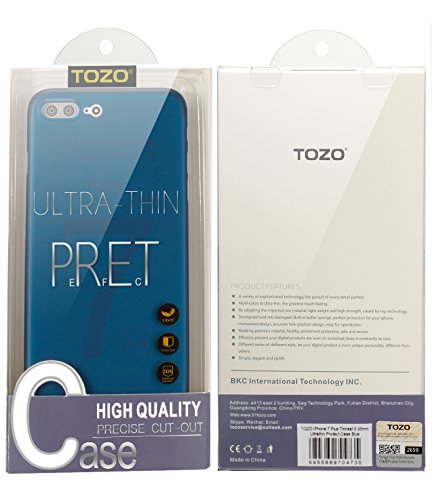 TOZO for iPhone 7 Plus Case iPhone 8 Plus Case, PP Ultra Thin [0.35mm] World's Thinnest Protect Hard Case [ Semi-transparent ] Lightweight 5.5 inch. [Matte Ore blue]