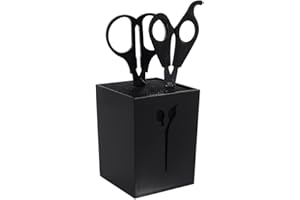 YOSOO Professional Salon Scissors Holder Hairdressing Barber Combs Clamps Stand Container Scissors Storage Box Stylish Organizers (Color : Black)