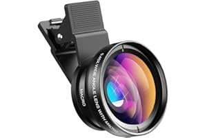 Apexel Universal Phone Camera Lens Kit 0.45X Grand Angle 140 ° + 12.5X Macro Lentille Clip-on iPhone Lentille pour iPhone 8 7 6 Plus Samsung et la Plupart des Smartphone Android