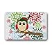 Produktbild ferfgrg Generic Machine Clean Top Fabric & Non-Slip Rubber Backing Durable Indoor/Outdoor Doormat Door Mats - Colorful Floral Snowflakes Owl Says Merry Christmas Bravo Design (L23.6"X15.7"W)