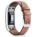 Produktbild Fitbit Charge 2 Band AIRED Smartwatch Zubehör Ersatz Uhrenarmbänder mit echtem Leder und Metall Verschluss für Fitbit Charge 2 HR Fitness Tracker (Bchwarz)