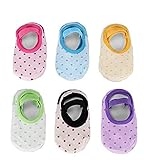 6 Paires Chaussettes Bébé Fille en Coton Chic Anti-Glissement Douce pour Planche