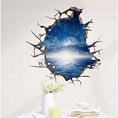 3D Simulation (Clouds Wallpaper Bedroom Living Room Wall Stickers Living Room TV sofah Intergrund Decoration of Creative Gift Tklebee Labels