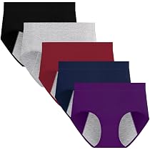 Culottes D'incontinence Lavables - Lot De 6, Protection Anti-fuites Pour Femmes, Coton Absorbant, Taille Haute