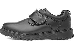Hush Puppies Kansas Boys Black Leather Shoe