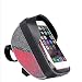 Produktbild Nalkusxi Fahrrad Tasche Wasserdichte Tasche Touchscreen Handytasche Mountainbike Front Beam Bag Radfahren Tasche (Color : Red)