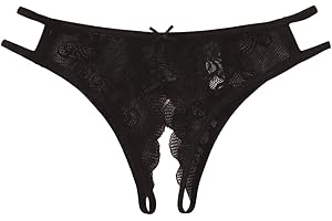 GORGLITTER Calzoncillos mujer con tanga de encaje tanga lencería sexy ropa interior erótica para mujer ropa interior abierta entrepierna ropa interior mujer