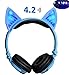 Produktbild LIMSON Cat Ear Kopfhörer für Kinder mit Wireless Bluetooth Ohrhörer LED-Licht Kopfhörer Faltbare wiederaufladbare Over-Ear Headsets LX-BL108 (Blau)