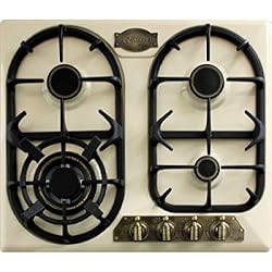 Kaiser Empire kg 6325 ElfEm Ivory Plaque Gaz / de cuisson 60cm nouveauté/Plaque de Cuisson Gaz/ 3,8 kW Brûleurs WOK/Gaz propane/gaz naturel /Gaz Plaque Cuisson Gaz 60 cm