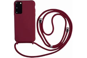 Ququcheng Funda Compatible con Samsung Galaxy S20 Plus,Ajustable Collar Correa de Cuello Cordón Cuerda Carcasa TPU Bumper Silicona Skin Caso para Samsung Galaxy S20 Plus-Rojo