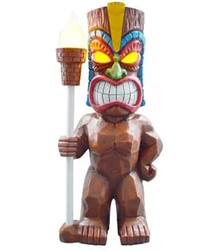 Statua Tiki Tavola Da Surf Con Luce LED - Decorazione Giardino Hawaiiana, Regalo Originale