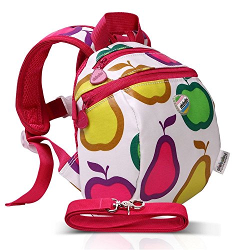 Child Safety Harness, Mini Backpack with Rein (9", Fruit Pattern)