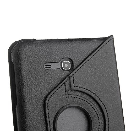 EnGive 360° Drehbares Ledertasche Schutzhülle Leder Tasche Samsung Galaxy Tab 3 7.0 Lite T110 T111 (7 Zoll) Hülle (Samsung Galaxy Tab 3 7.0 Lite, Schwarz) - 6