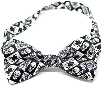 Halloween Skulls, Spider &amp; Cobwebs Pretied Bow Tie