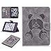 Produktbild Hülle für Kindle Paperwhite, LuckyW Panda LederHülle für Amazon Kindle Paperwhite 2015 300 PPI 3.Generation/2014/2013/2012 (6.0") Ledertasche Brieftasche Flip Wallet Case Kuntsleder im Bookstyle Handyhülle Tasche Protective Shell Folio Klapphülle Bumper Case Cover - Grau