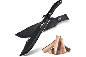 Golden Bird cuchillo al aire libre Full Tang de acero D2 filo, cuchillo de caza cuchillo de supervivencia de gran tamaño para acampar, senderismo, pesca y arbusto de corte