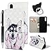 Produktbild idlehour Handyhülle Flip Case für Samsung Galaxy A50, PU Leder Case Cover Magnet Schutzhülle Tasche Schutz Cover Flipcase Etui Brieftasche Flipcover mit Ständer und Magnetverschluss,Hund