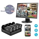  Gusaman LESHP Überwachungskamera 4CH 1080P TVI DVR HDMI Außen 1500TVL IR Kamera H.26~aa