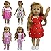 Produktbild ZITA ELEMENT 5er Puppen Kleider Casual Outfit für 43-46cm Amerikas Girl Doll Freizeit Urlaub Bekleidung Puppenkleidung