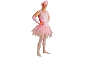 Krause & Sohn Kostüm Ballerina für Männer M- XL Body Tüllrock Armstulpen rosa Männerballett