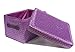 Neon Bright Colours Kids Playroom Toy Box Cupboard Storage Basket + Handle & Lid[Purple,LARGE 32x25x22cm]