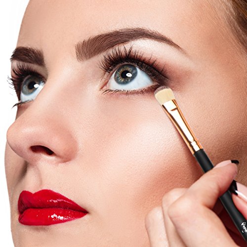 Qivange Augenpinsel Set Makeup Bürsten set mit Beutel(12pcs Rose Gold) - 5