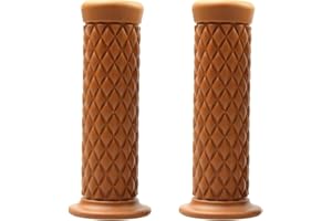 CGEAMDY 2 Stück Universal Motorrad Lenkergriffe Griffe, Anti-Rutsch Motorradgriffe Hochwertige Gummi Griffe, Motorrad Gummi Lenkergriff Für Roller Mopeds Quad(Hellbraun)