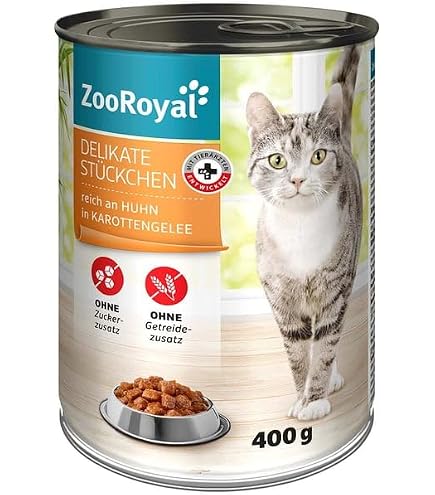 ZooRoyal Katzenfutter Monoprotein Pastete Huhn Pur – 16 X 100 G, Ohne Getreide, Mit Taurin