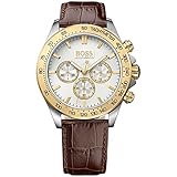 Boss Herren-Armbanduhr Chronograph Quarz Leder 1513174