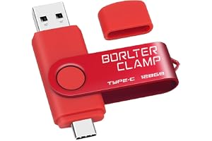 BORLTER CLAMP USB typ-C flashenhet, USB-C 3.0 minnessticka hopp enhet 2-i-1 för Android-telefoner Samsung Galaxy S10/S9/S8/Note 9, LG, Huawei, och dator