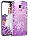 Produktbild Casetego Galaxy S9 Hülle,Galaxy S9 Case, Clear Soft Flexible TPU Case Rubber Silicone Skin with Flowers Floral IMD Printed Back Cover for Samsung Galaxy S9-Bling Purple
