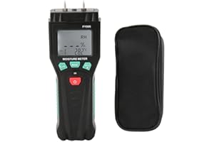 ‎SEAFRONT Czujnik wilgotności, drewniany czujnik wilgotności miernik wilgotności tester wilgotności wyświetlacz LCD