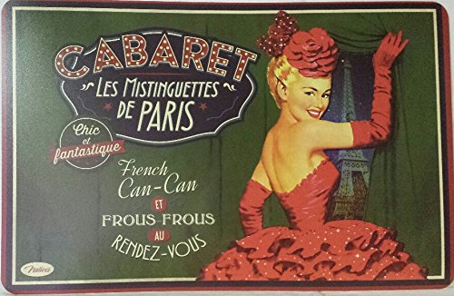 Natives CABARET Les Mistiguettes de Paris - Tovaglietta americana stile retrò VINTAGE, 43,5 x 28,5 x 2 cm