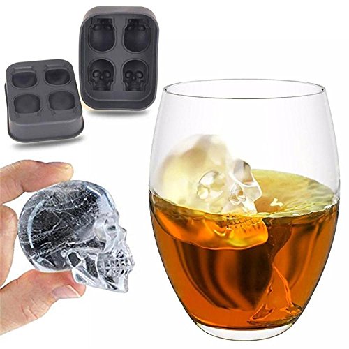 Skull Shape 3D Ice Cube Mold Maker Bar Party Silicone Trays Chocolate Mold Gift Ice Cream Tools