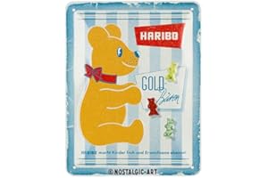 Nostalgic-Art Retro Blechschild, 15 x 20 cm, HARIBO – Vintage GOLD-Bären – Geschenk-Idee für Naschkatzen, Original Lizenzprodukt (OLP), aus Metall, Vintage Design, Blechschilder Sprüche