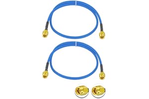 Vecys 2PCS SMA Macho a SMA Macho RF Cable Coaxial SMA RF Coaxial Pigtail Cable 20" /50CM RG402 SMA Macho 50 Ohm Baja Pérdida de Cable de Extensión