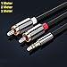 Price comparison product image REALMAX® 1M 2M 3M Meter Stereo 3.5mm Jack Plug to TWIN 2 x RCA PHONO Audio Lead GOLD CABLE (1Meter)