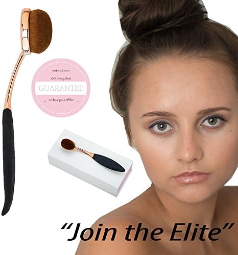 Professional Oval Makeup Brush - This Foundation and Concealer Brush with Super Soft Bristles Designed to Use Both Liquid and Powder, Finally Beauty Brushes That Don't SHED! – Also Perfect as Contour Brush or blending brush for face